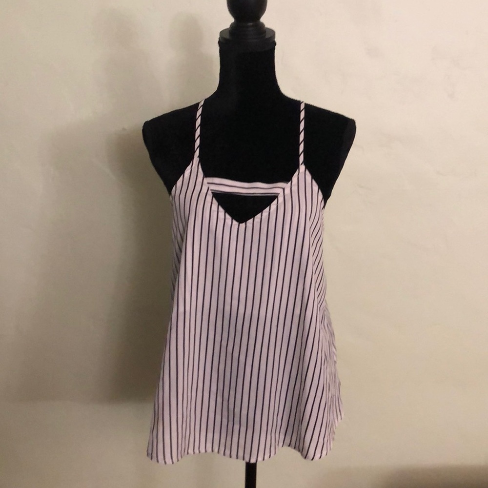 Black & White Camisole with back zipper, M